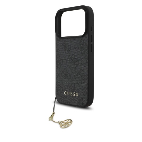 Husa Guess 4G Charm (Tone on Tone) pentru iPhone 17 Pro, Gri (Bakr, GUHMP17LGF4GCK) by www.silkase.ro