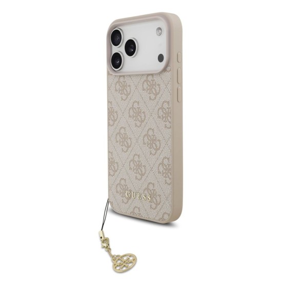 Husă Guess 4G Charm MagSafe pentru iPhone 17 Pro Max Tone on Tone Roz (Bakr, GUHMP17XGF4GCP) by www.silkase.ro