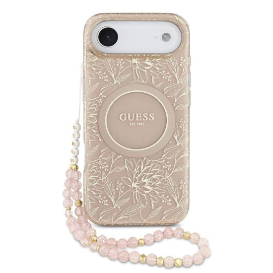 Husa Guess IML Flowers Allover Strap MagSafe pentru iPhone Air, Roz Husa Guess IML Flowers Allover Strap MagSafe pentru iPhone Air, Roz (Bakr, GUHMP17MHCPOFPP) by www.silkase.ro