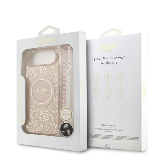 Husa Guess IML Flowers Allover Strap MagSafe pentru iPhone Air, Roz Husa Guess IML Flowers Allover Strap MagSafe pentru iPhone Air, Roz (Bakr, GUHMP17MHCPOFPP) by www.silkase.ro