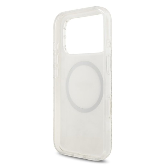 Husa Guess IML Flowers Allover Strap MagSafe pentru iPhone 17 Pro, Alba (Bakr, GUHMP17LHCPOFPH) by www.silkase.ro