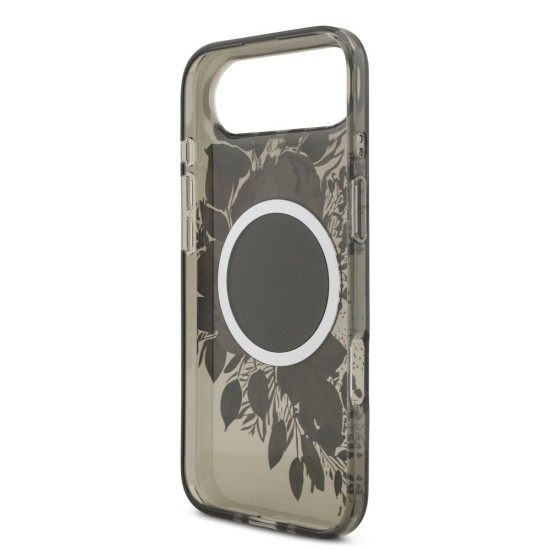 Husa Guess IML Flowers Strap MagSafe pentru iPhone Air, Neagra (Bakr, GUHMP17MHFWBRCESK) by www.silkase.ro