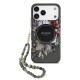 Husa Guess IML Flowers Strap MagSafe pentru iPhone 17 Pro Max, Neagra (Bakr, GUHMP17XHFWBRCESK) by www.silkase.ro