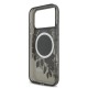 Husa Guess IML Flowers Strap MagSafe pentru iPhone 17 Pro Max, Neagra (Bakr, GUHMP17XHFWBRCESK) by www.silkase.ro