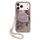 Husa Guess IML Flowers Strap MagSafe pentru iPhone 17 Pro Max, Roz (Bakr, GUHMP17XHFWBRCESP) by www.silkase.ro