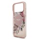 Husa Guess IML Flowers Strap MagSafe pentru iPhone 17 Pro Max, Roz (Bakr, GUHMP17XHFWBRCESP) by www.silkase.ro