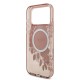 Husa Guess IML Flowers Strap MagSafe pentru iPhone 17 Pro Max, Roz (Bakr, GUHMP17XHFWBRCESP) by www.silkase.ro