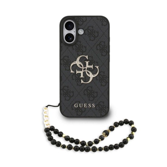 Husa Guess PU 4G Metal Logo Strap pentru iPhone 17, Neagra (Bakr, GUHCP17SP4GMGSK) by www.silkase.ro