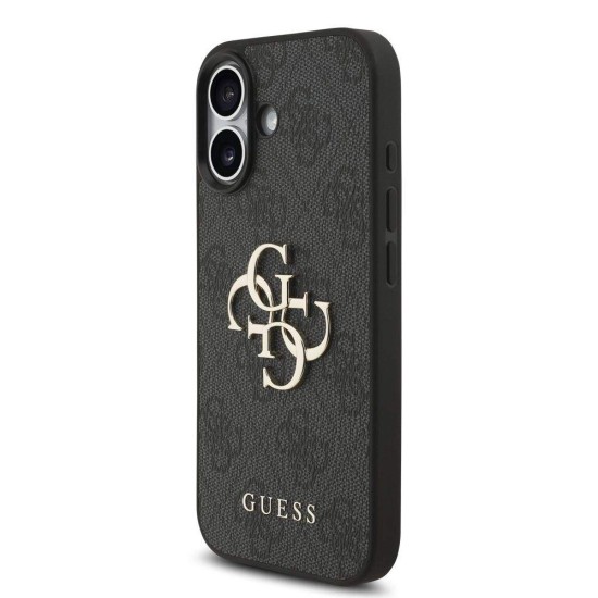 Husa Guess PU 4G Metal Logo Strap pentru iPhone 17, Neagra (Bakr, GUHCP17SP4GMGSK) by www.silkase.ro