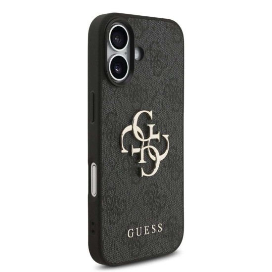 Husa Guess PU 4G Metal Logo Strap pentru iPhone 17, Neagra (Bakr, GUHCP17SP4GMGSK) by www.silkase.ro