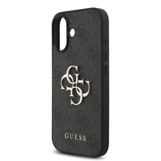 Husa Guess PU 4G Metal Logo Strap pentru iPhone 17, Neagra (Bakr, GUHCP17SP4GMGSK) by www.silkase.ro