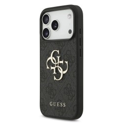 Husa Guess PU 4G Metal Logo Strap pentru iPhone 17 Pro, Neagra Husa Guess PU 4G Metal Logo Strap pentru iPhone 17 Pro, Neagra