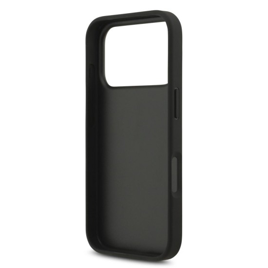 Husa Guess PU 4G Metal Logo Strap pentru iPhone 17 Pro, Neagra (Bakr, GUHCP17LP4GMGSK) by www.silkase.ro