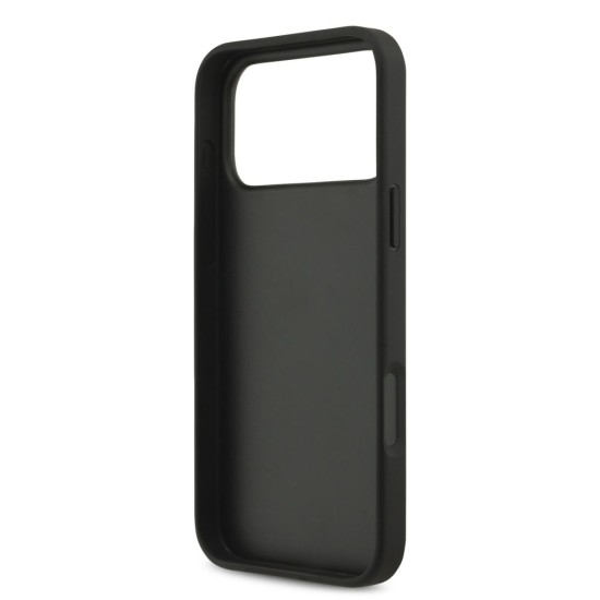 Husa Guess PU 4G Metal Logo Strap pentru iPhone 17 Pro Max, Neagra (Bakr, GUHCP17XP4GMGSK) by www.silkase.ro