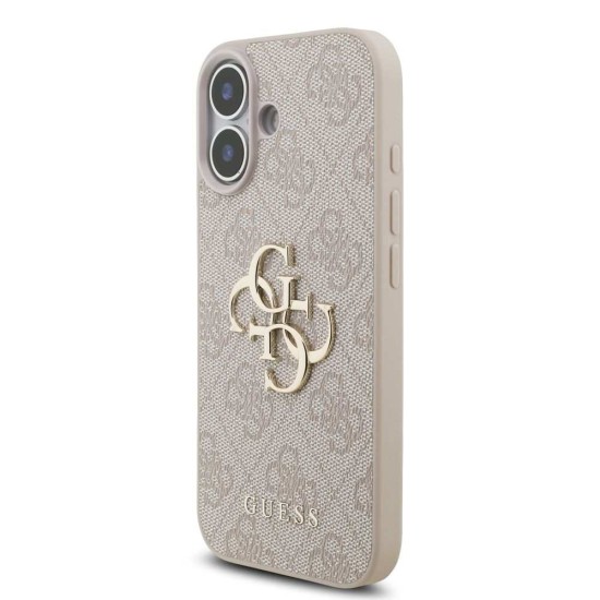 Husa Guess PU 4G Metal Logo Strap pentru iPhone 17, Roz (Bakr, GUHCP17SP4GMGSP) by www.silkase.ro