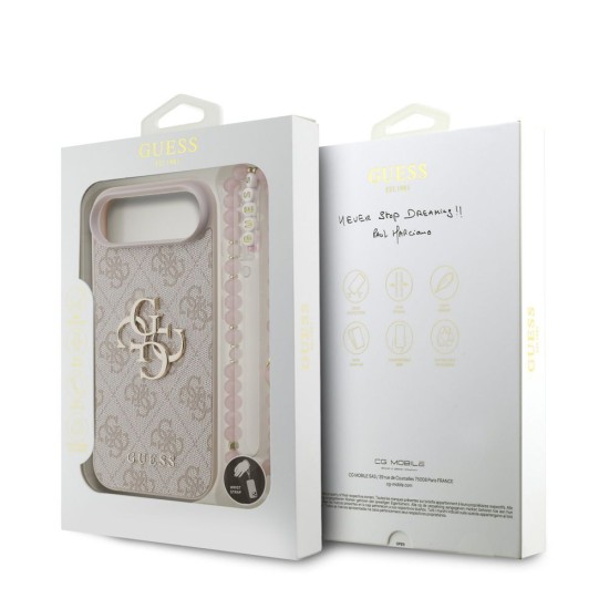 Husa Guess PU 4G Metal Logo Strap pentru iPhone Air, Roz (Bakr, GUHCP17MP4GMGSP) by www.silkase.ro