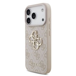 Husa Guess PU 4G Metal Logo Strap pentru iPhone 17 Pro, Roz Husa Guess PU 4G Metal Logo Strap pentru iPhone 17 Pro, Roz