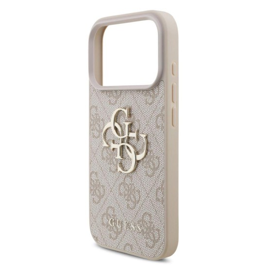 Husa Guess PU 4G Metal Logo Strap pentru iPhone 17 Pro, Roz (Bakr, GUHCP17LP4GMGSP) by www.silkase.ro