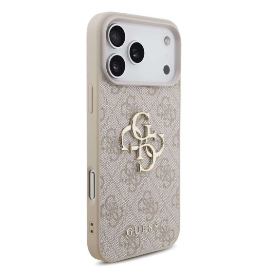 Husa Guess PU 4G Metal Logo Strap pentru iPhone 17 Pro Max, Roz (Bakr, GUHCP17XP4GMGSP) by www.silkase.ro