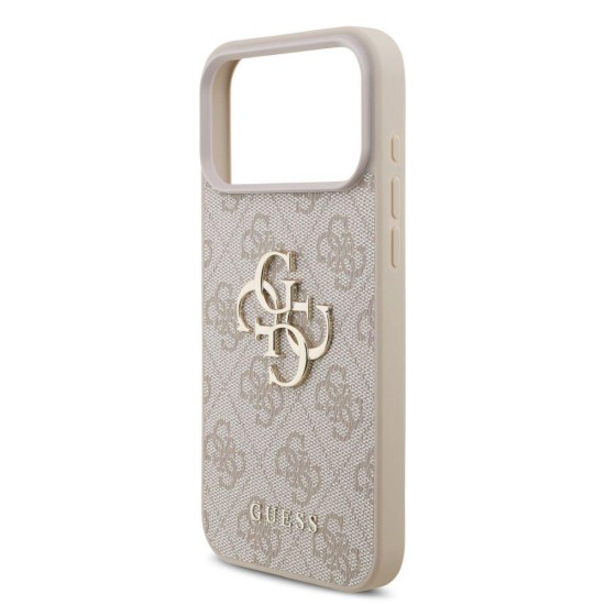 Husa Guess PU 4G Metal Logo Strap pentru iPhone 17 Pro Max, Roz (Bakr, GUHCP17XP4GMGSP) by www.silkase.ro