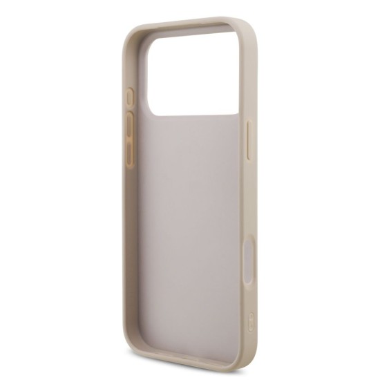 Husa Guess PU 4G Metal Logo Strap pentru iPhone 17 Pro Max, Roz (Bakr, GUHCP17XP4GMGSP) by www.silkase.ro