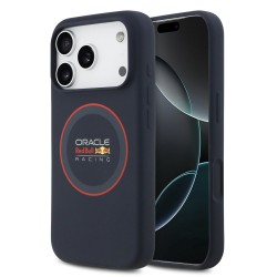 Husa Red Bull Silicone Red Ring MagSafe pentru iPhone 17 Pro, Bleumarin