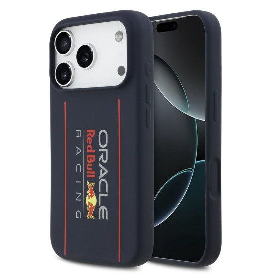 Husa Red Bull Silicone Vertical Logo MagSafe pentru iPhone 17 Pro, Bleumarin (Bakr, RBHMP17L24SIOLRV) by www.silkase.ro