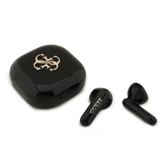 Căști Wireless TWS Guess 4G Metal Logo, Negre (Bakr, GUTWSJ7HE4GK) by www.silkase.ro
