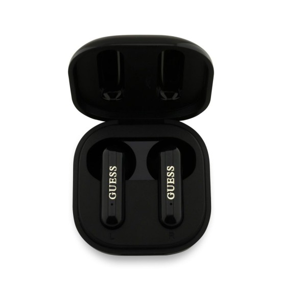Căști Wireless TWS Guess 4G Metal Logo, Negre (Bakr, GUTWSJ7HE4GK) by www.silkase.ro