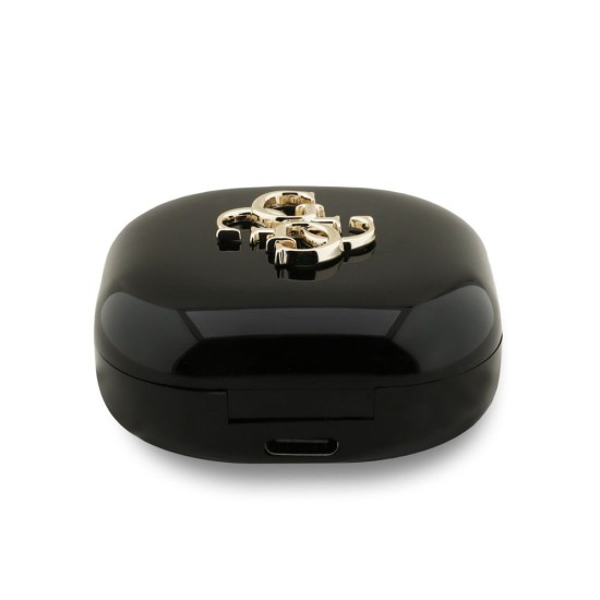 Căști Wireless TWS Guess 4G Metal Logo, Negre (Bakr, GUTWSJ7HE4GK) by www.silkase.ro