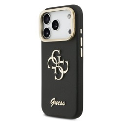 Husa Guess PU Grained 4G Logo Stand Camera Frame pentru iPhone 17 Pro, Neagra Husa Guess PU Grained 4G Logo Stand Camera Frame pentru iPhone 17 Pro, Neagra