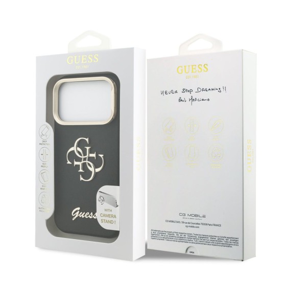 Husa Guess PU Grained 4G Logo Stand Camera Frame pentru iPhone 17 Pro, Neagra Husa Guess PU Grained 4G Logo Stand Camera Frame pentru iPhone 17 Pro, Neagra (Bakr, GUHCP17LPCS4GSK) by www.silkase.ro