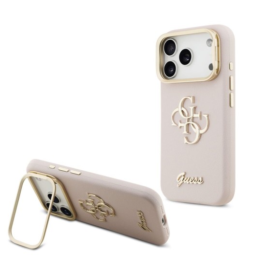 Husa Guess PU Grained 4G Logo Stand Camera Frame pentru iPhone 17 Pro, Roz Husa Guess PU Grained 4G Logo Stand Camera Frame pentru iPhone 17 Pro, Roz (Bakr, GUHCP17LPCS4GSP) by www.silkase.ro
