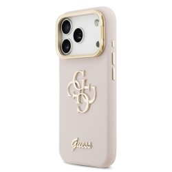 Husa Guess PU Grained 4G Logo Stand Camera Frame pentru iPhone 17 Pro, Roz Husa Guess PU Grained 4G Logo Stand Camera Frame pentru iPhone 17 Pro, Roz