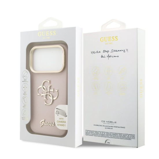 Husa Guess PU Grained 4G Logo Stand Camera Frame pentru iPhone 17 Pro, Roz Husa Guess PU Grained 4G Logo Stand Camera Frame pentru iPhone 17 Pro, Roz (Bakr, GUHCP17LPCS4GSP) by www.silkase.ro