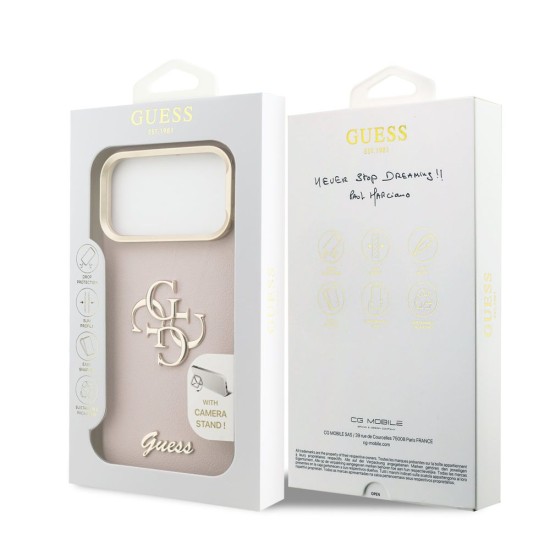 Husa Guess PU Grained 4G Logo Stand Camera Frame pentru iPhone 17 Pro Max, Roz Husa Guess PU Grained 4G Logo Stand Camera Frame pentru iPhone 17 Pro Max, Roz (Bakr, GUHCP17XPCS4GSP) by www.silkase.ro