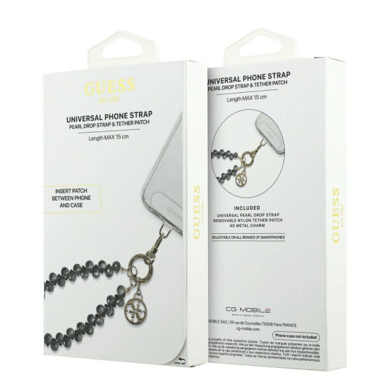 Curea de Mână Universală Guess Crystals 4G Charm, Neagră (Bakr, GUUCMDG4CG) by www.silkase.ro