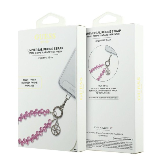 Curea de Mână Universală Guess Crystals 4G Charm, Roz (Bakr, GUUCMDG4CP) by www.silkase.ro