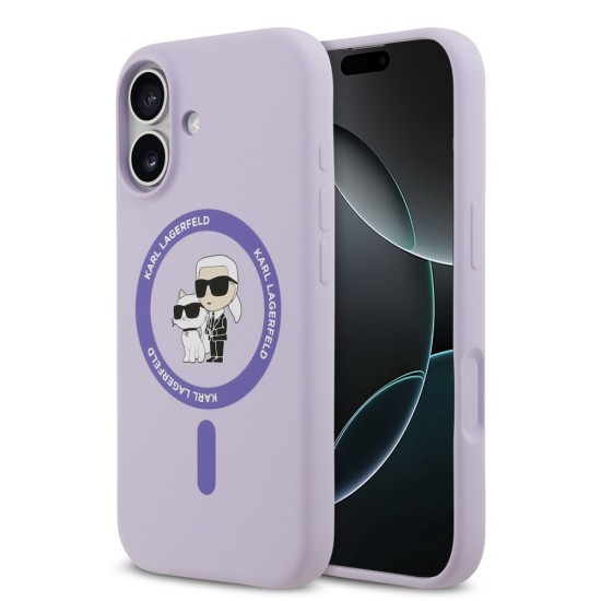 Husa Karl Lagerfeld Liquid Silicone Karl and Choupette MagSafe pentru iPhone 17, Mov Husa Karl Lagerfeld Liquid Silicone Karl and Choupette MagSafe pentru iPhone 17, Mov (Bakr, KLHMP17SSCMKCRHU) by www.silkase.ro