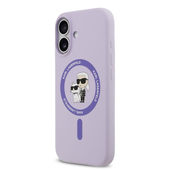 Husa Karl Lagerfeld Liquid Silicone Karl and Choupette MagSafe pentru iPhone 17, Mov Husa Karl Lagerfeld Liquid Silicone Karl and Choupette MagSafe pentru iPhone 17, Mov (Bakr, KLHMP17SSCMKCRHU) by www.silkase.ro