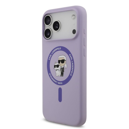 Husă Karl Lagerfeld Liquid Silicone Karl and Choupette MagSafe pentru iPhone 17 Pro Max Mov Husă Karl Lagerfeld Liquid Silicone Karl and Choupette MagSafe pentru iPhone 17 Pro Max Mov (Bakr, KLHMP17XSCMKCRHU) by www.silkase.ro