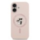 Husa Karl Lagerfeld Liquid Silicone Karl and Choupette MagSafe pentru iPhone 17, Roz (Bakr, KLHMP17SSCMKCRHP) by www.silkase.ro