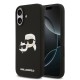 Husa Karl Lagerfeld Liquid Silicone Double Heads MagSafe pentru iPhone 17, Neagra (Bakr, KLHMP17SSKCHPPLK) by www.silkase.ro