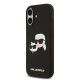 Husa Karl Lagerfeld Liquid Silicone Double Heads MagSafe pentru iPhone 17, Neagra (Bakr, KLHMP17SSKCHPPLK) by www.silkase.ro