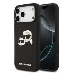 Husa Karl Lagerfeld Liquid Silicone Double Heads MagSafe pentru iPhone 17 Pro Max, Neagra