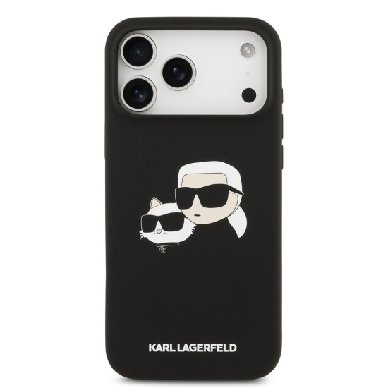 Husa Karl Lagerfeld Liquid Silicone Double Heads MagSafe pentru iPhone 17 Pro Max, Neagra (Bakr, KLHMP17XSKCHPPLK) by www.silkase.ro