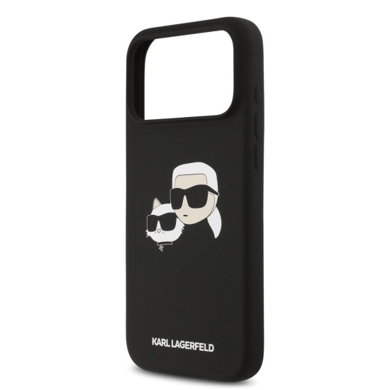 Husa Karl Lagerfeld Liquid Silicone Double Heads MagSafe pentru iPhone 17 Pro Max, Neagra (Bakr, KLHMP17XSKCHPPLK) by www.silkase.ro