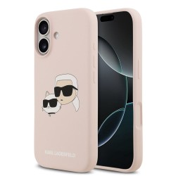 Husa Karl Lagerfeld Liquid Silicone Double Heads MagSafe pentru iPhone 17, Roz
