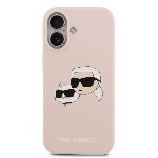 Husa Karl Lagerfeld Liquid Silicone Double Heads MagSafe pentru iPhone 17, Roz (Bakr, KLHMP17SSKCHPPLP) by www.silkase.ro