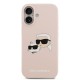 Husa Karl Lagerfeld Liquid Silicone Double Heads MagSafe pentru iPhone 17, Roz (Bakr, KLHMP17SSKCHPPLP) by www.silkase.ro